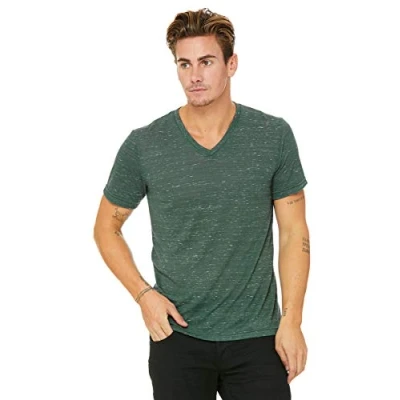 Image of Bella Canvas 3005 Unisex Jersey Short Sleeve V Neck T Shirt Forest Marble L
