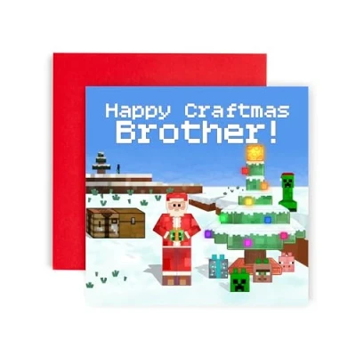 Image of Huxters Cool Christmas Card for Brother Gaming Gamer him and Men Uncle Son 14.8cm (Brother)