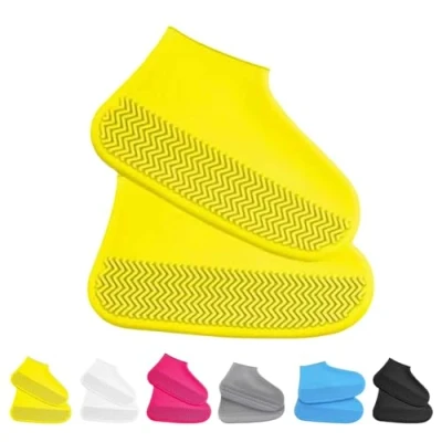 Image of Affectionk Anti Slip Waterproof Shoe Covers, Covers Silicone, Cycling, Reusable (M,Yellow)