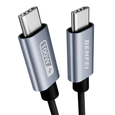 Image of BENFEI USB C Fast Charging Cable(100W 1.8Meter), Tangle Free Silicone Cable, Woven Design Aluminum Shell, for iPhone 15/15Pro/15Plus/15ProMax MacBook Pro/iPad Pro/Air 4,Samsung Galaxy S23+/S23