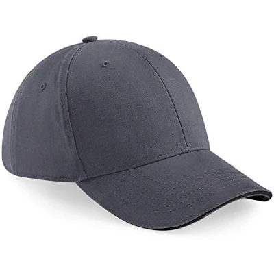 Image of Beechfield Unisex B020 Athleisure 6 Panel Cap, Grey/Black, One Size