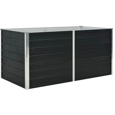 Image of vidaXL Raised Garden Bed Anthracite 160x80x77 cm Galvanised Steel