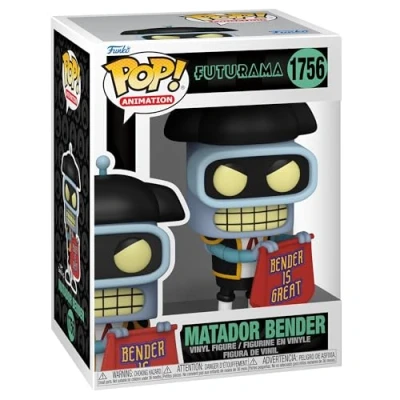 Image of Funko POP! TV: Futurama Bender (Matador) Collectable Vinyl Figure Gift Idea Official Merchandise Toys for Kids &amp; Adults TV Fans Model Collectors and Display