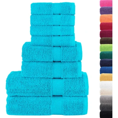 Image of vidaXL 8 Piece Premium Towel Set SOLUND Turquoise 600 gsm