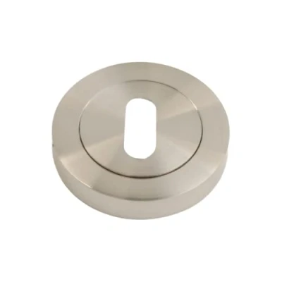 Image of VIBE Keyhole Escutcheon on Satin Nickel Plated Cover for Internal Doors Security and Protection from Key Damage