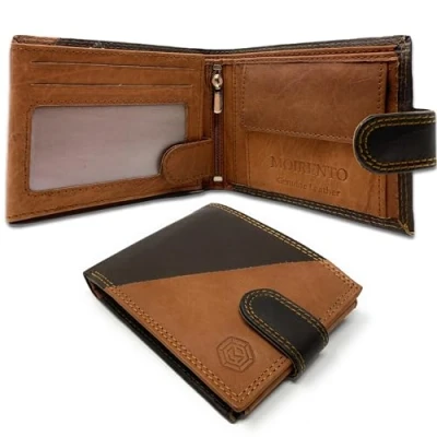Image of MOIRENTO Mens Brown Leather Trifold Wallet RFID Blocking Credit Card Holder Tan