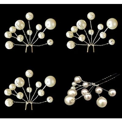 Image of 3Pcs Pearl Hair Pins, Bridal Wedding Pins prefect for brides, bridesmaids and balls