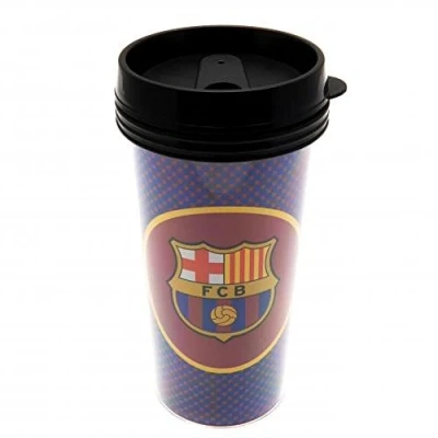 Image of FC Barcelona Official Football Gift Plastic Travel Mug A Great Christmas / Birthday Idea For Men And Boys