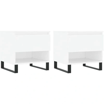 Image of vidaXL Coffee Tables 2 pcs White 50x46x50 cm Engineered Wood