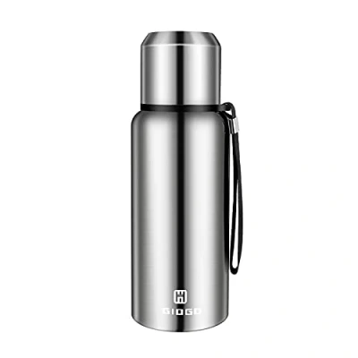 Image of Vacuum Insulated Flask 500ml/16.9oz with Cup lid Stainless Steel Thermo Water Flasks Leakproof Keep Coffee hot&amp;Cold Drink Bottle.(Silver,500ml)