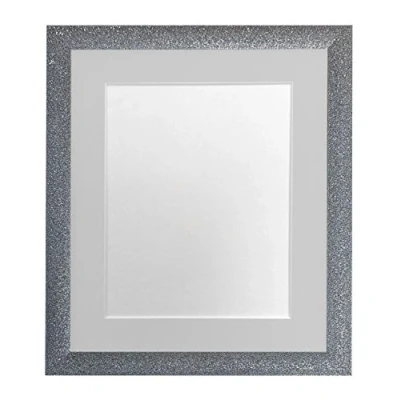 Image of FRAMES BY POST Gunmetal Picture Photo Frame with Light Grey Mount A4 Image size 10 x 6 Inch Plastic Glass