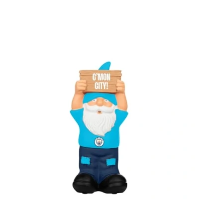 Image of FOCO Officially Licensed Manchester City FC Slogan Sign Football Garden Gnome
