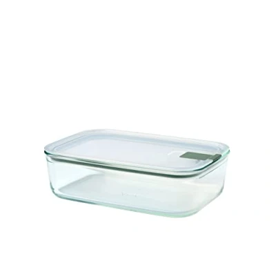 Image of Mepal Glass food container EasyClip containers with lids Click closure Suitable for the microwave, steamer, oven, refrigerator &amp; freezer Airtight leakproof 1500 ml Nordic