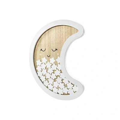 Image of Luck and Wooden Moon Guest Book Frame Christening