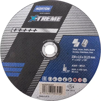 Image of Norton Saint Gobain 230x2.5x22.2mm Nor Xtreme Cutting Disc A36V Type 41