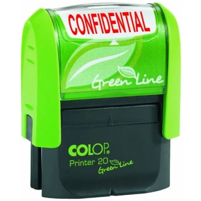 Image of Colop Green Line Word Stamp CONFIDENTIAL Imprint 38x14mm Red Ref 1092704050