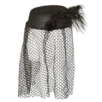 Image of Boland 04129 Black Widow Hat with Veil, Black, One Size