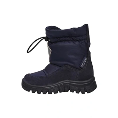 Image of Naturino Varna Leather and Fabric Boots Blue 30