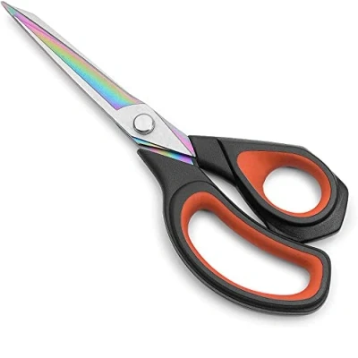 Image of Multipurpose Scissors for Office, Fabric Scissors, Sewing Sturdy Sharp Shears Home Craft DIY, Titanium Coated Blades, Comfort Soft Grip