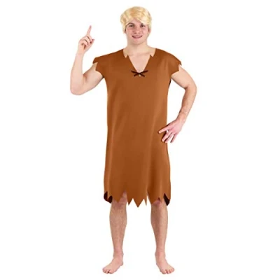 Image of Classic Plus Size Flintstones Barney Fancy Dress Costume 2X Brown