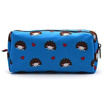 Image of LParkin Hedgehog Large Capacity Canvas Pencil Case Pen Bag Pouch Stationary Makeup Cosmetic Gadget Box