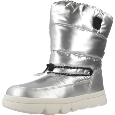 Image of Geox J WILLABOOM Girl B A Snow Boot, Silver, 3.5 UK