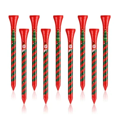Image of ZALORD Marry Christmas Golf Tees 3 1/4 Inch Unbreakable Pack of 60 Long Wood Reduce Side Spin and Friction (Christmas)