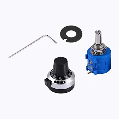 Image of Jadeshay 10K Ohm,Multi Turn Potentiometer,10 Rotary Wire Wound Precision Potentiometer Resistor 1 Set,with Adjustable Dial Knob,3590S 2 103L