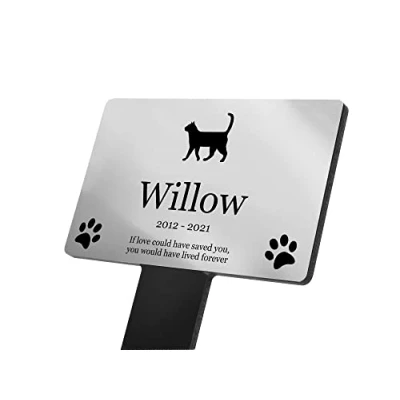 Image of Large Personalised Pet Cat Memorial Stake