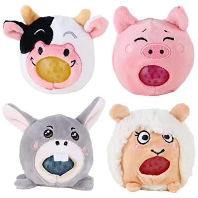 Image of Toyland® 8cm Furry Farm Animal Jelly Squeezers Children&#039;s Novelty Toys 1 Chosen At Random
