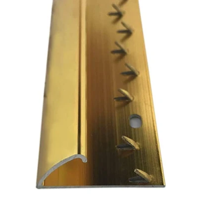 Image of Grandismo® Carpet to Vinyl Flooring or Doorway Trim Metal Plate Strip Threshold Doorbar Gold Colour