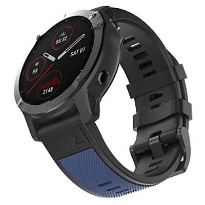 Image of MYSNBKN for Garmin Fenix 5 Strap, 22MM Width Soft Silicone Strap 6/Fenix 6 Pro/Forerunner 935/945/Approach S60/Quatix