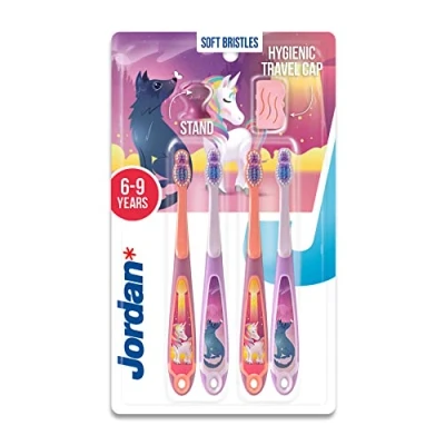 Image of Jordan ® Step 3 Kids Toothbrush for Age 6 9 Years Old 4 Units