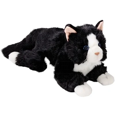 Image of Carl Dick Cat black white, 12 inches, 30cm, 16 40cm total length, Plush Toy, Soft Toy 3558