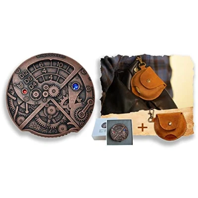 Image of Unique Dice Roulette Metal Set Mechanical Spinner DND Roller D&amp;D Dice, Steampunk Retro D20 All in One D6, D8, D10, D12 for Dungeons and Dragons TRPG