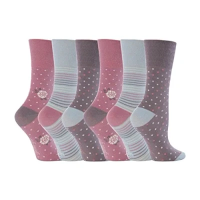 Image of 6 Pairs of Sock Shop Everyday Gentle Grip Socks Ladies 4 8 See Multi Variations and Designs (6 x RH01)