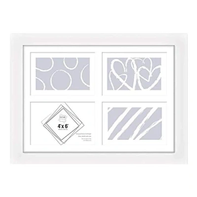 Image of Tallon Photo Frames White 4 Apperture 4&#039;&#039;x 6&#039;&#039;
