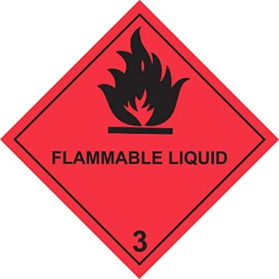 Image of Dangerous Substance Labels Flammable Liquid Safety Sign 3 Self Adhesive Sticker 100mm x