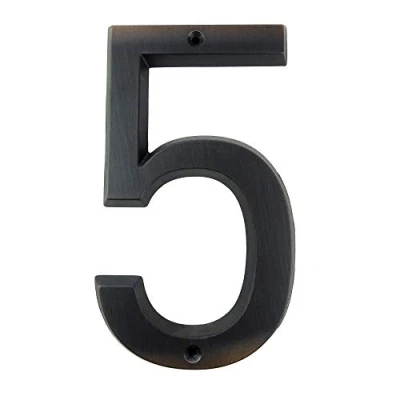 Image of HASWARE House Number Sign 6 Inch (15 cm) Vintage Style Aged Bronze Finish Door Numbers Signage Plaque Street Home Address Numerals,Zinc Alloy[Number 5]