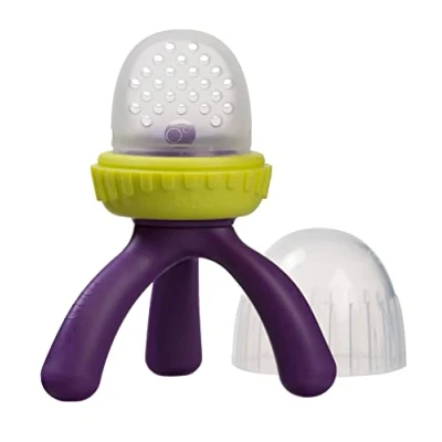 Image of b.box Fresh Food Feeder Pacifier with Hygiene Cap for Toddlers and Kids Baby Tripod Shaped Design Including Easy Grip (Passion Splash)
