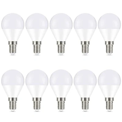 Image of LEDYA LED E14 Golf Ball Bulb, Small Edison Screw 5W SES Light Bulbs, P45 40W Incandescent Bulb Equivalent, 400LM, 3000K Warm White, Non Dimmable, Pack of 10