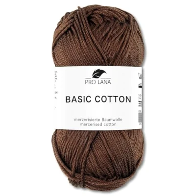 Image of Frida&#039;s Wollhaus Pro Lana 50 g Basic Cotton Knitting Crochet Wool Yarn 64 Colours (10 Chocolate Brown)