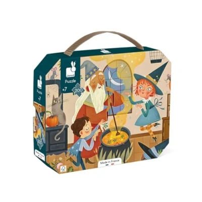 Image of Janod Magic Puzzle 200 Piece FSC Cardboard Develops Patience and Concentration Made in France Children’s for Ages 7 +, J02548, Brown