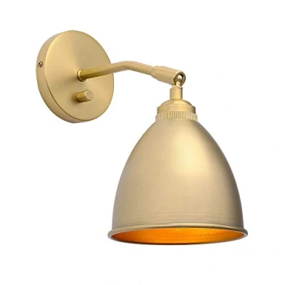 Image of Yosoan Industrial Loft Metal Wall Light, Dimmable Switched Sconce E27 Vintage Lamp for Living Room Kitchen Bedroom Restaurant Cafe Bar (Brass)