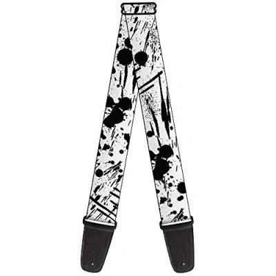 Image of Buckle Down Guitar Strap Splatter White/Black 2&quot; Wide 29 54&quot; Length