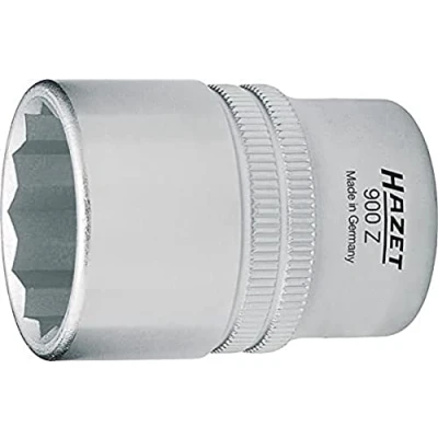 Image of HAZET 900AZ 1.1/8 47 mm 12 Point Traction Profile Socket Chrome Plated/Polished
