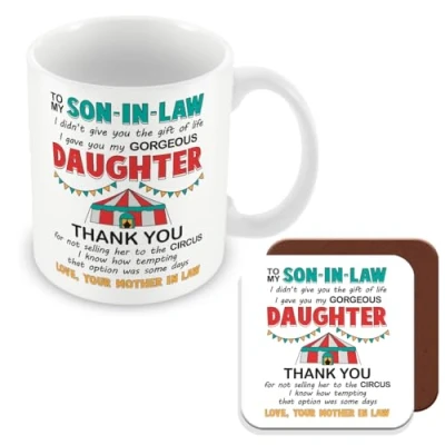 Image of MUGGZ Son in Law Gift Mug &amp; Coaster Thank You Giftset Made The UK