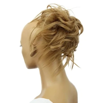 Image of CAISHA XXL Jumbo Hairpiece Scrunchy Updo Bridal Hairstyle Messy Hair Tie Medium Blonde G16F