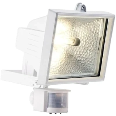 Image of Powermaster Eco Halogen S5890 400W Floodlight with PIR, 12m Range, 180 Degree IP44 White