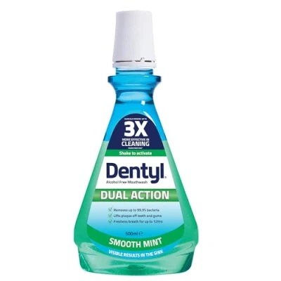 Image of Dentyl Dual Action Smooth Mint Plaque Reducing CPC Mouthwash, 500ml